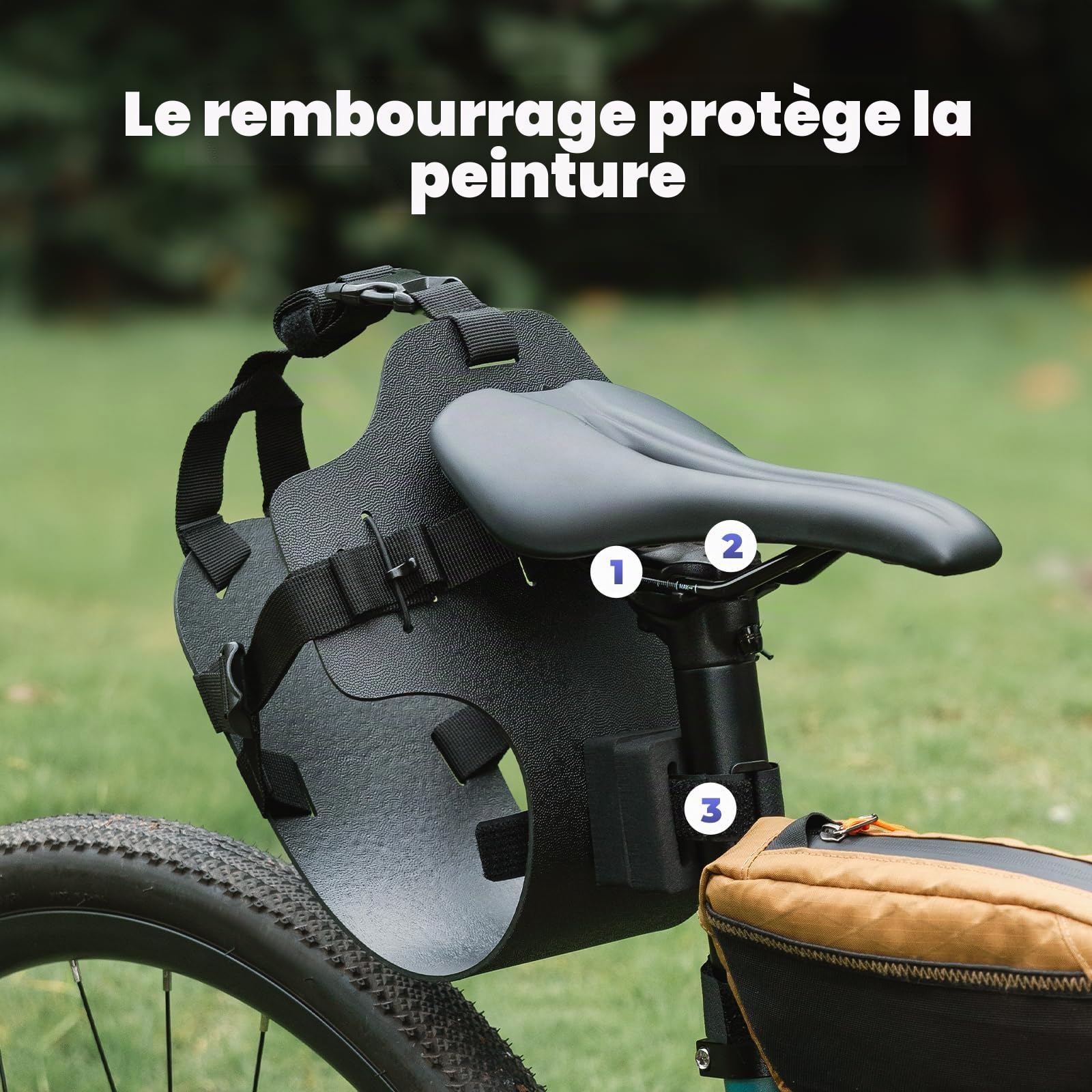 Pack Sacoches Vélo, Sac Étanche 12L Guidon/Porte-Bagages Kaki + Sacoche de Selle Étanche Noir, Compatible VTT et Route