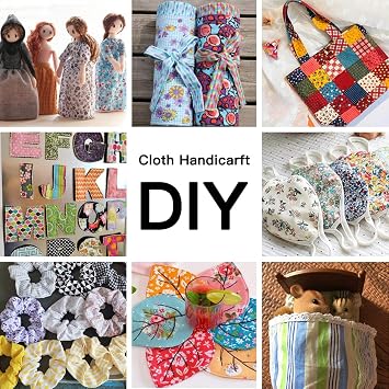 DIY Cotton Fabric Bundle 19.7 x 19.7 Inches, 7PCS Different Pattern, Squares Patchwork Material for Sewing Quilting Scrapbooking. (Black)