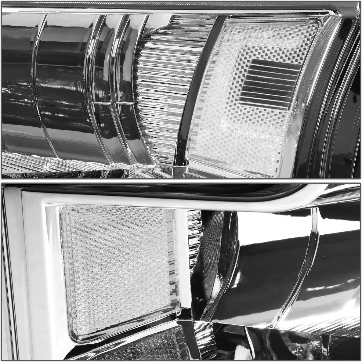 DNA MOTORING HL-OH-F15015-CH-CL1 Chrome Housing Headlights Replacement Compatible with 15-17 F150