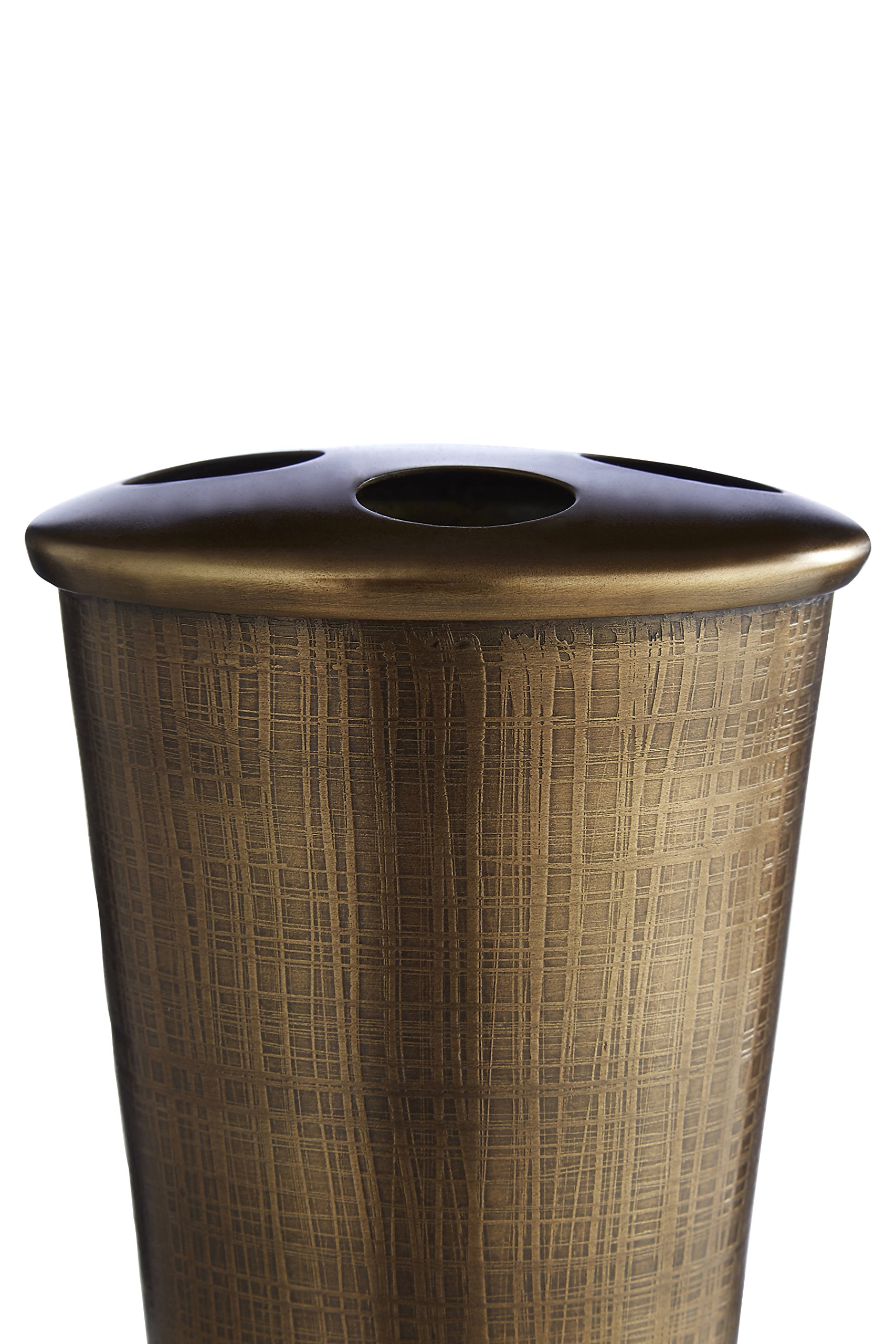Premier Housewares Zahnbürstenhalter Aus Edelstahl – Goldfarben, 4 Plätze, 9x9x11 Cm