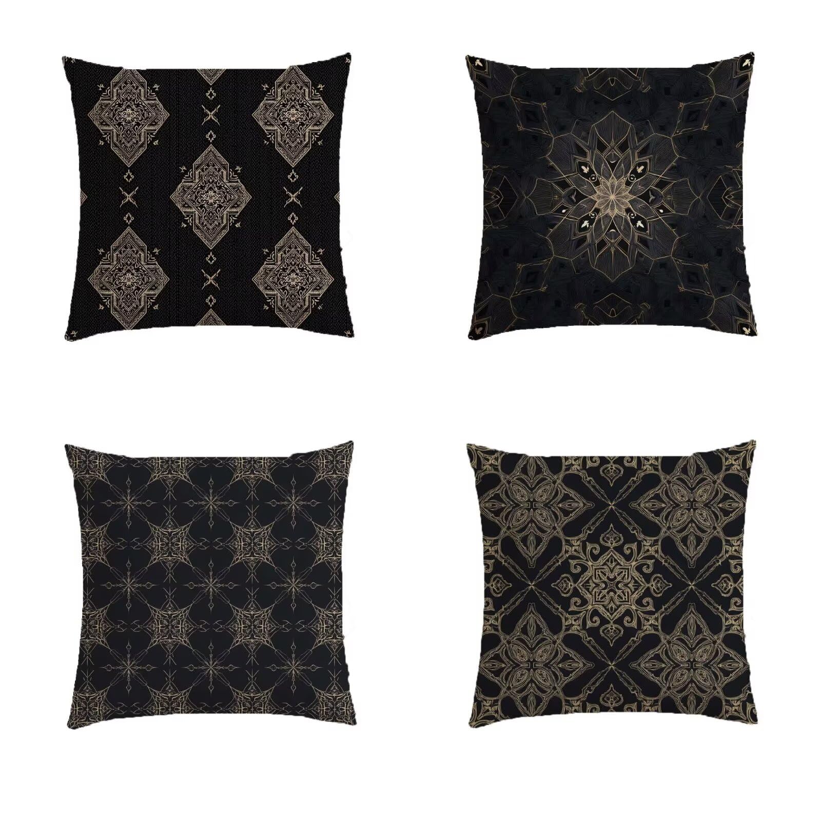 Housse coussin 70x70cm imperméable et déperlante géométrie lot de 4