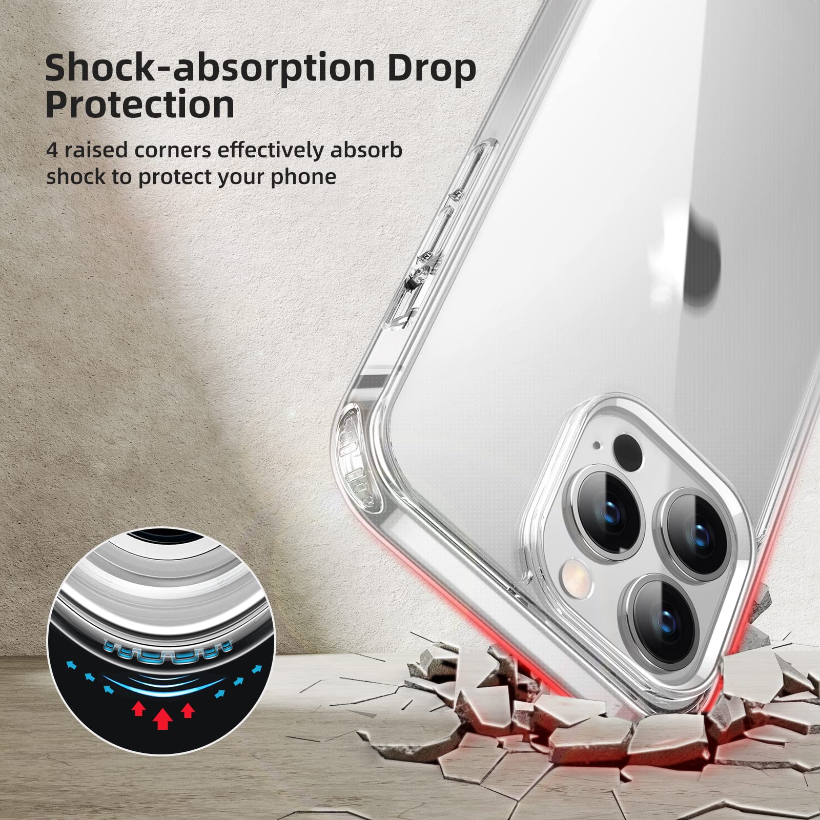 GOODVISH Cover Trasparente con Cordino per iPhone 13 PRO Max 6.7'',Custodia con Regolabile Collana per iPhone 13 Pro Max, [Antiurto] [AntiGraffio] [Antiscivolo] Case con Laccio Tracolla，Arcobaleno