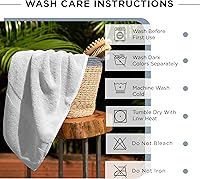 Vista 6 de Juego de 4 toallas de baño de 100 % algodón peinado de 600 GSM, muy absorbentes, afelpadas, suaves, de secado rápido, para hotel, spa, centro