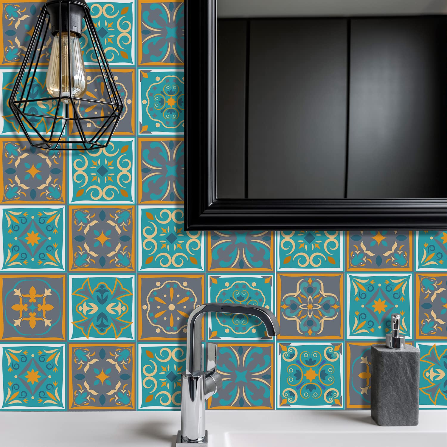 20Pcs Wall Tile Transfers Sticker for Home Decor Peel & Stick self-Adhesive splashback - Image 2