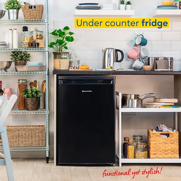 Russell Hobbs Under Counter Larder Fridge 127 Litre with Adjustable Thermostat & Feet, 3 Removable Shelves, Internal LED Light, Reversible Door, Black, 2 Year Guarantee RH85UCLF552E1B - 3