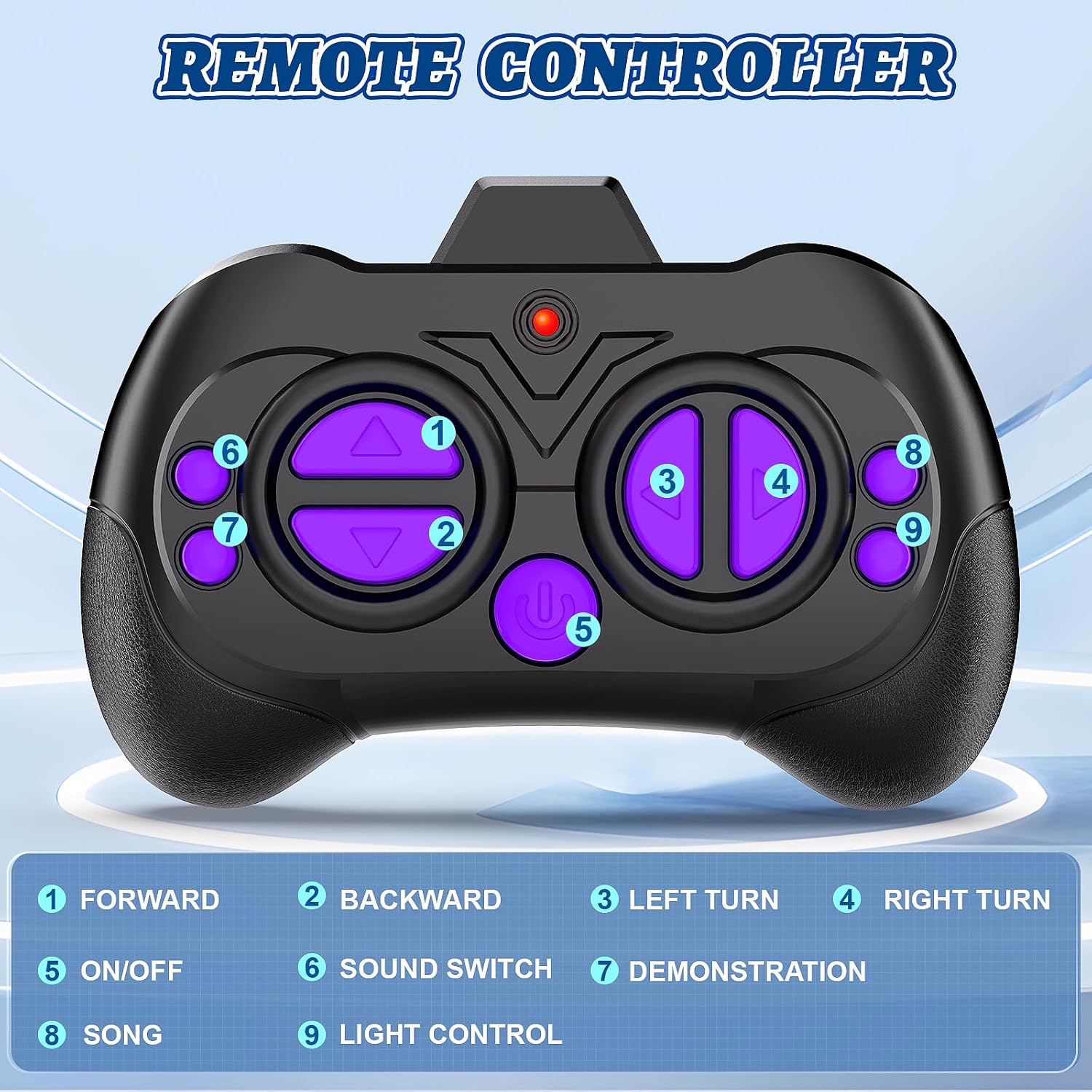 MindPal Robot Toys for Boys Girls with Auto-Demonstration Robots for Kids Remote Control Rechargeable Emo Robot with LED Eyes Age 3 Years and Up Purple