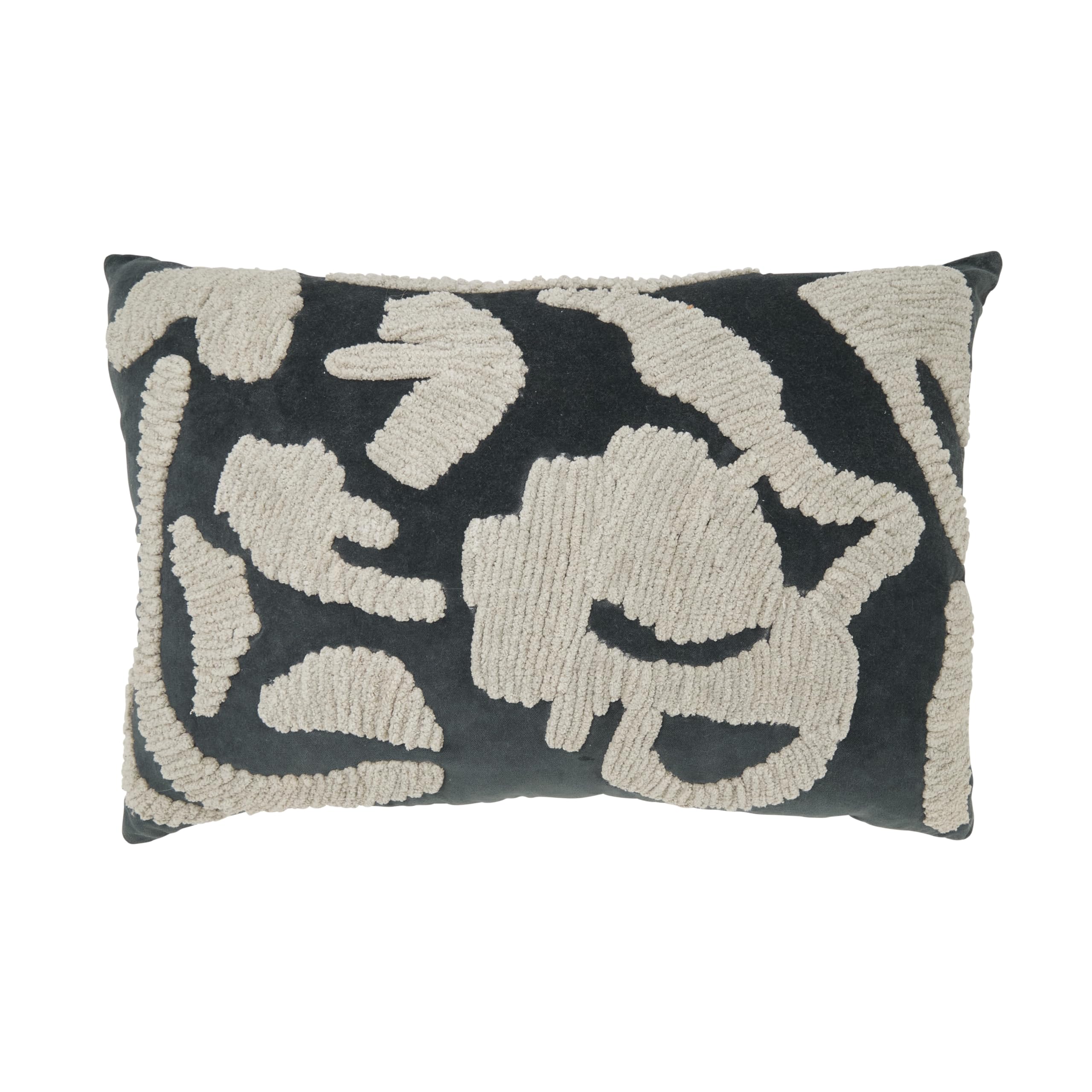 SARO LIFESTYLE Luxe Embroidered Velvet Throw Pillow Cover