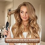Curling Iron, 2 in 1 Hair Straightener and Curler, 1.25 Inch Ceramic Curling Wand with Adjustable Temperature, Dual Voltage for All Hair Types, Anti-Tangle for Long-Lasting Curls and Straight
