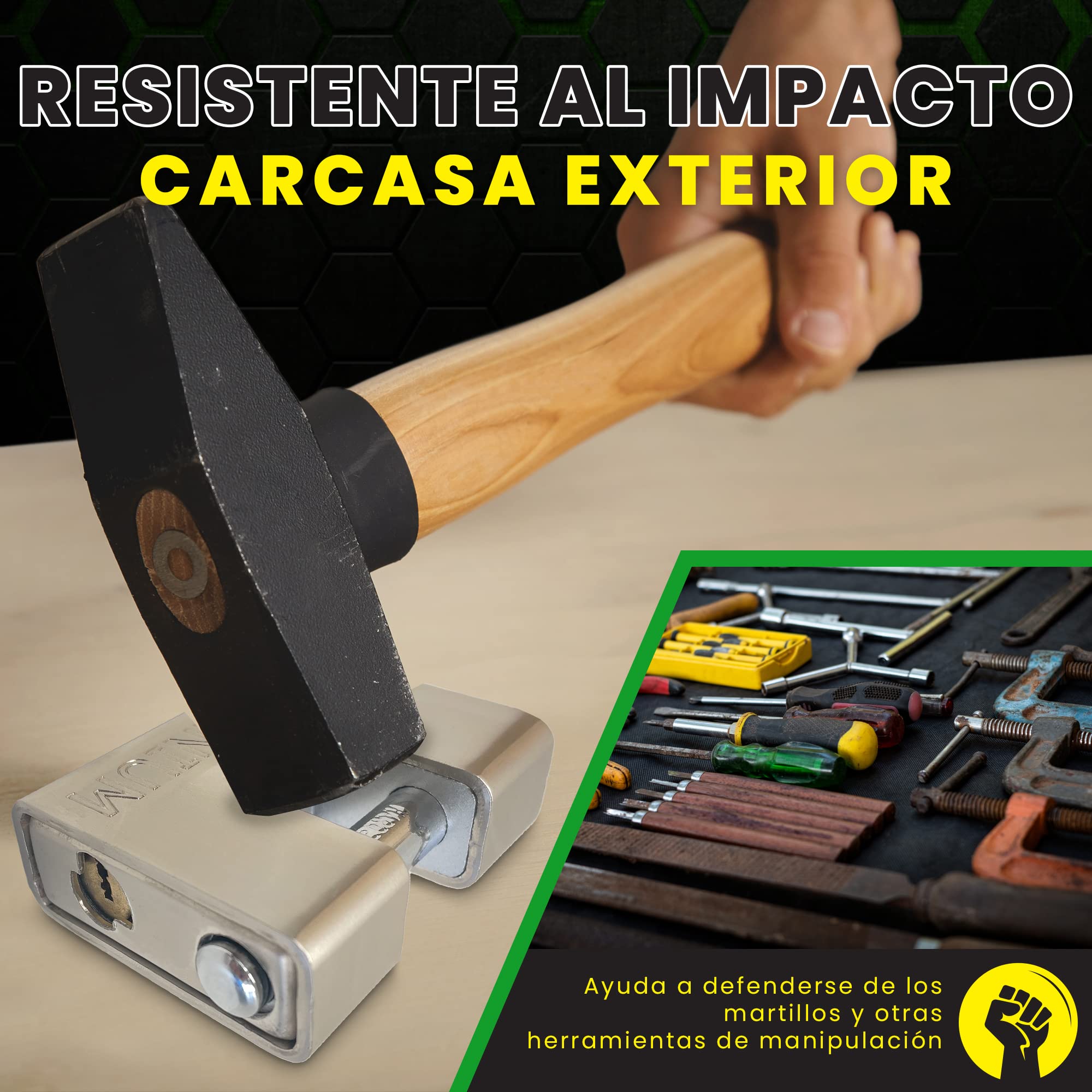 BRP74 Candado de Seguridad Blindado de Alta Seguridad. Cerradura para Contenedor. Cilindro de Seguridad Antitaladro y Resistente. Candados para Puertas, Motos, Cobertizos y Garajes