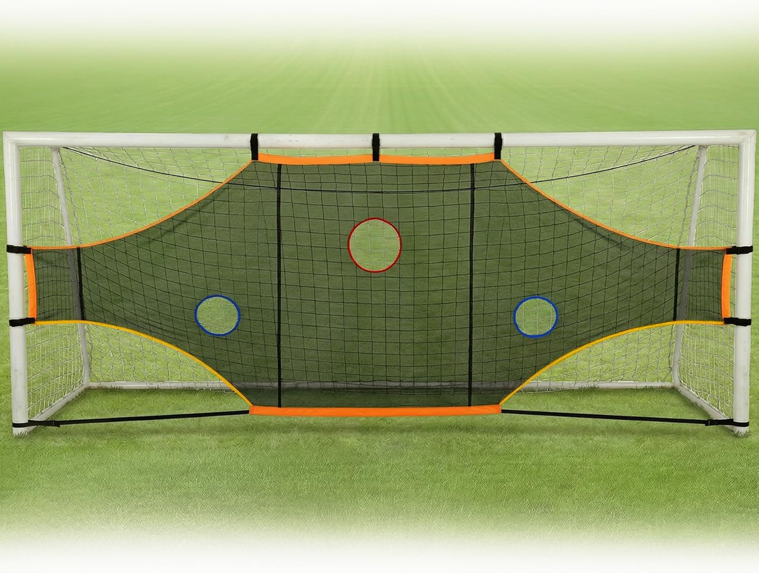 Soccer Goal Target Net, 16x6ft Training Soccer Net with 3 Scoring Zones, Durable All-Weather Large Backyard Football Practice Target for Youth & Team Accuracy Improvement-ONLY NET