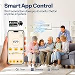 VIVOHOME Register Booster Fan - 4'' x 12'' Opening with Adjustable Louver - Smart Thermostat & 10-Speed Bluetooth App Control - AC Vent Fan for Floor, Ceiling, Wall - Quiet Operation (White)