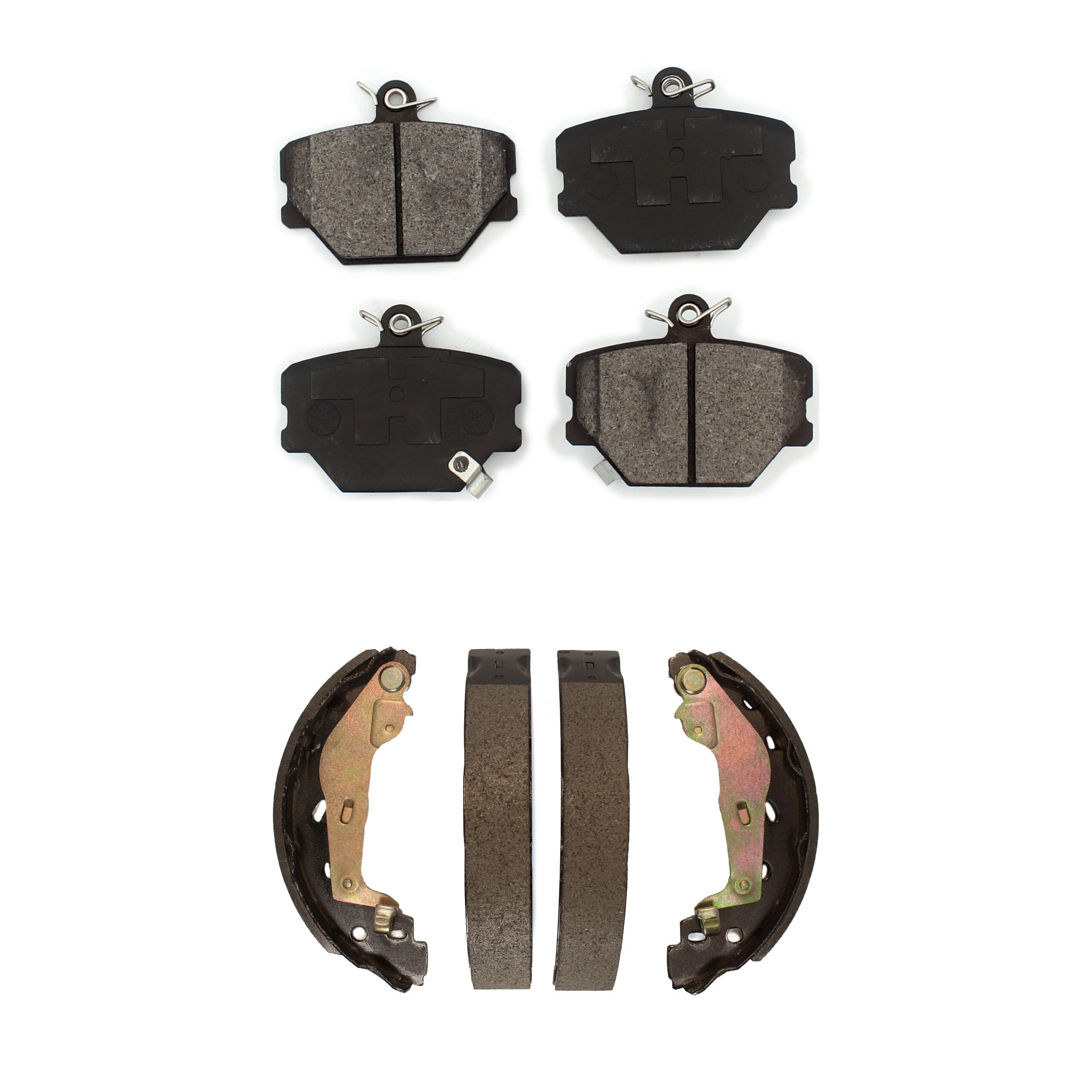 Transit Auto - Front Rear Semi-Metallic Brake Pads And Drum Shoes Kit For Smart Fortwo KSN-100030