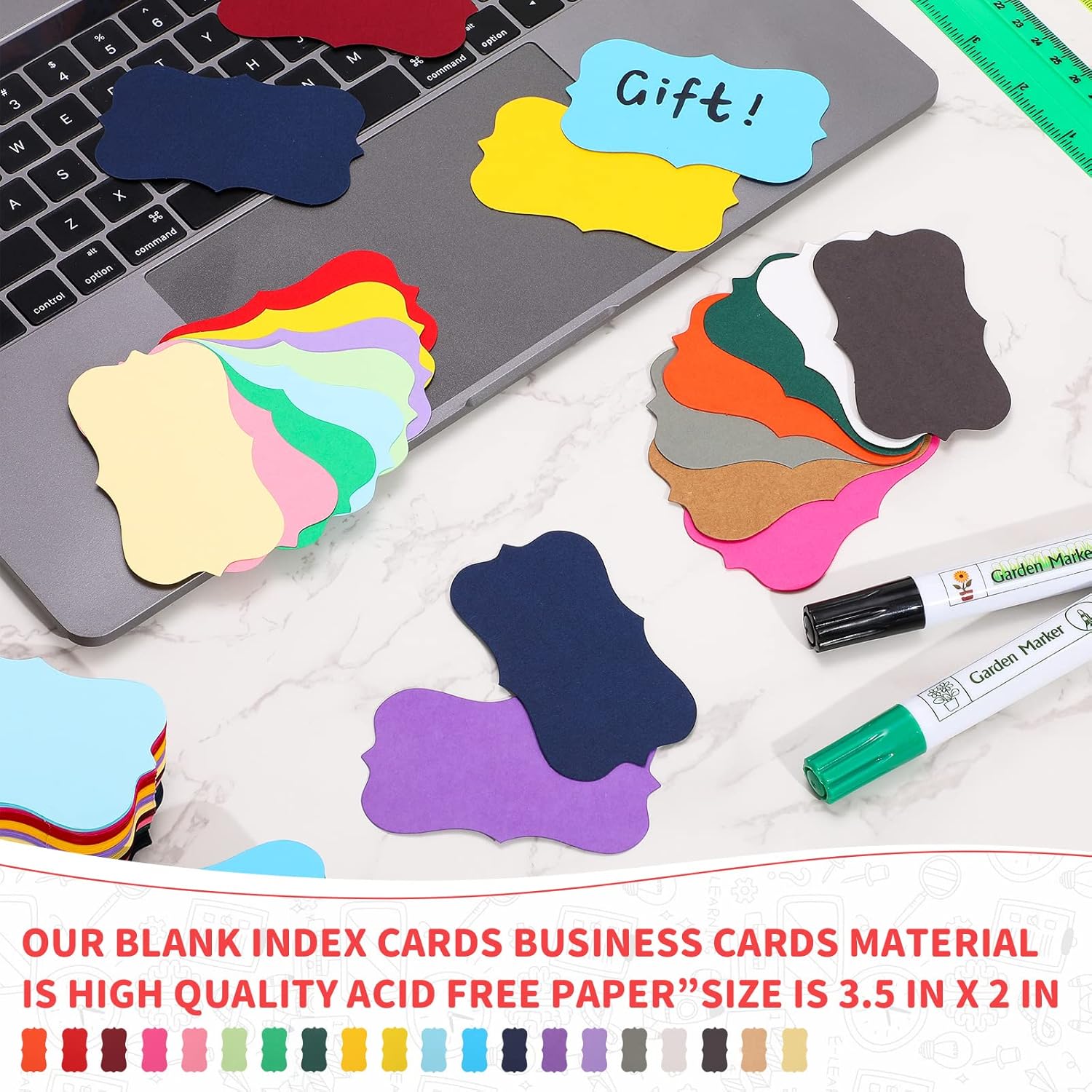 Yexiya 200 Pcs Blank Index Cards Printable Kraft Business Multi Colored Note Cards Colored Flash Papers Colorful Cardstock Notecards for Study Word Paper (3.5 x 2 Inch,Multicolor) - Image 3