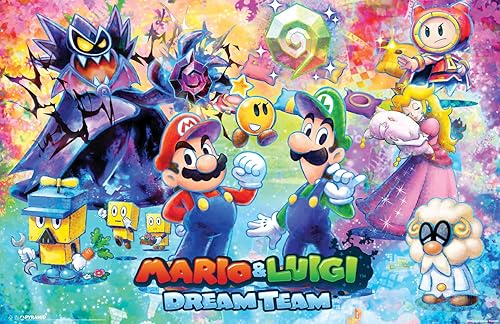 Pyramid America Nintendo Mario & Luigi Dream Team - Póster artístico de pared de 11 x 17 pulgadas, ideal para decoración del hogar, decoración de