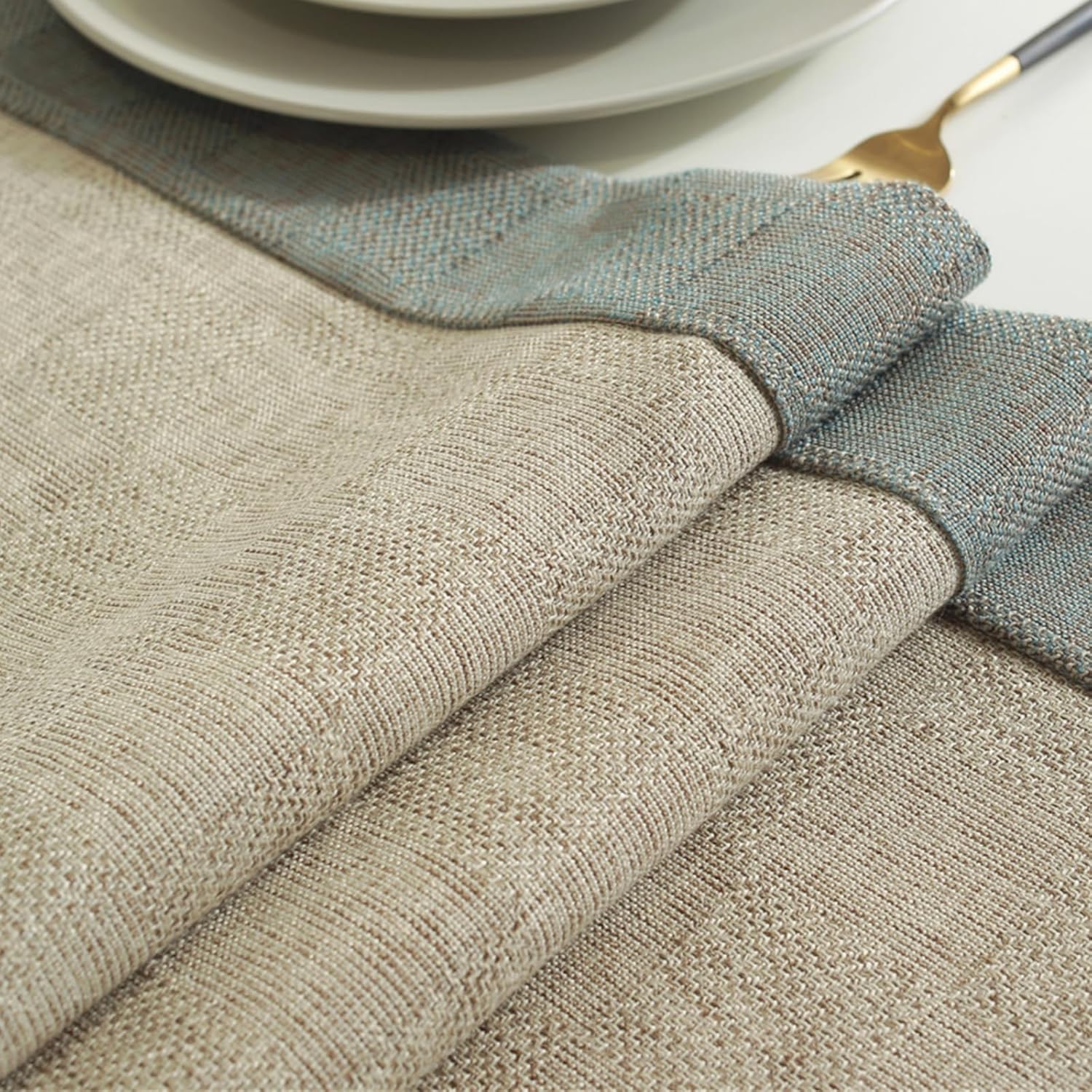 Cotton Linen Rustic Boho Style Table Runner 70 Inches Long Farmhouse Tassel Table Decor for Dining Party Daily Use, 15 x 70 Inches, Beige