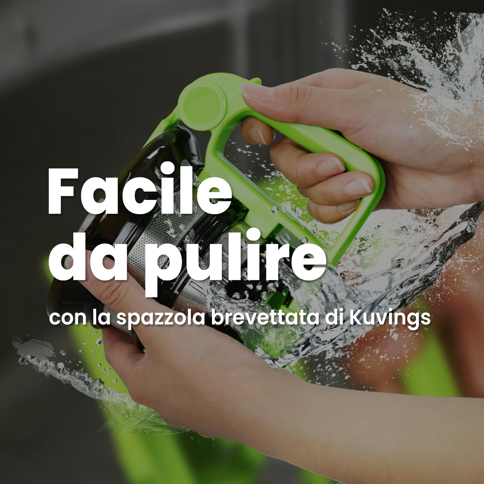 kuvings Estrattore | REVO830 | Spremiagrumi lento | Doppia apertura di riempimento | sistema di taglio automatico | Include set di filtri per frullati e sorbetti Nero opaco_KSP-2478CE