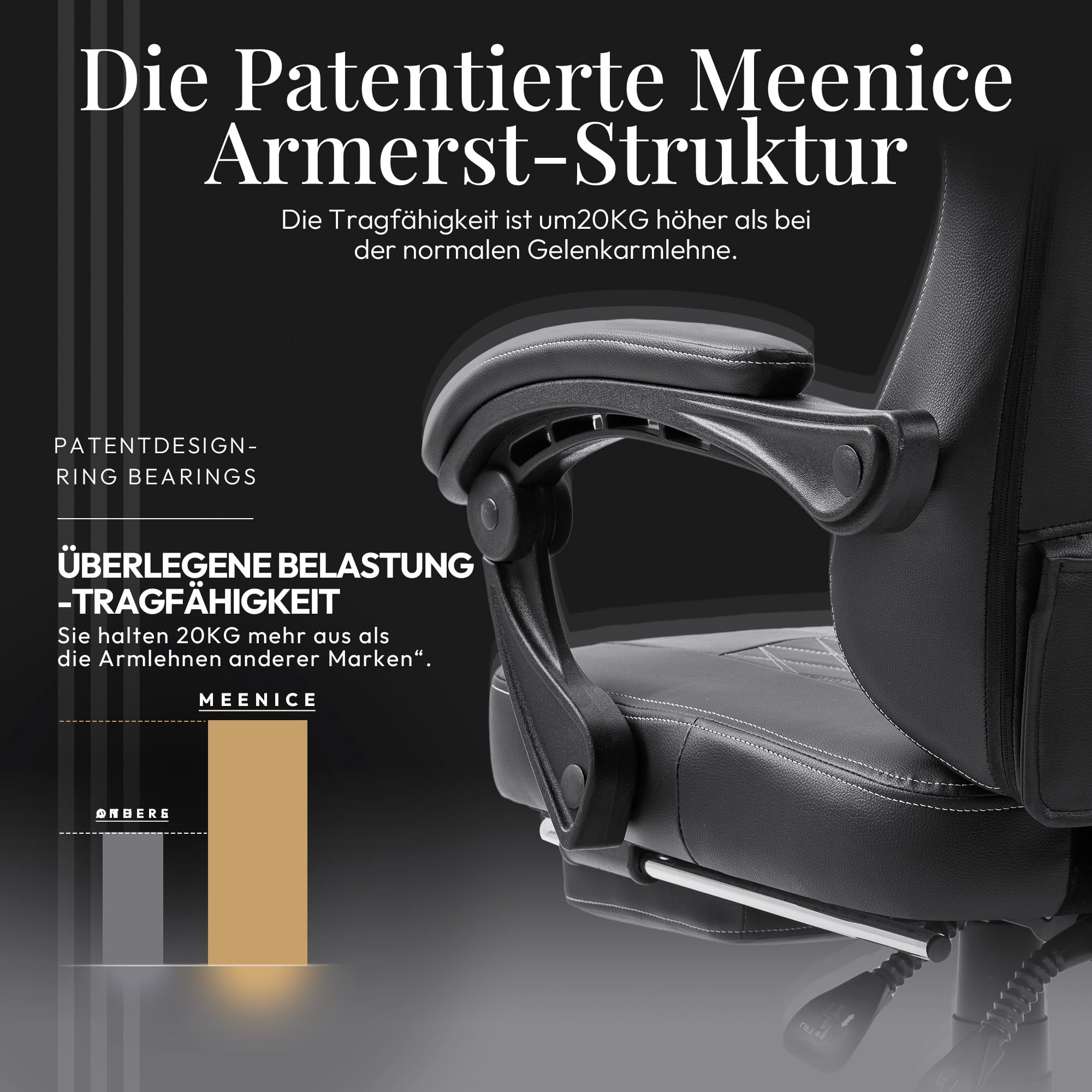 Silla de gaming con cojín de muelles ensacados y gel de refrigeración, sillón de masaje para juegos con reposapiés, silla ergonómica de juego de espalda alta para adultos, negro y blanco