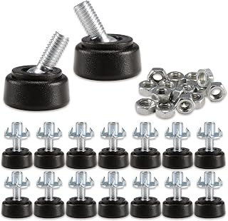16PCS M6 Thread Adjustable Furniture Levelers, Swivel Screw in Threaded, Furniture Leveling Feet with Non-Slip Pad,Furniture Glide Leveling for Table, Chair, Furniture Legs