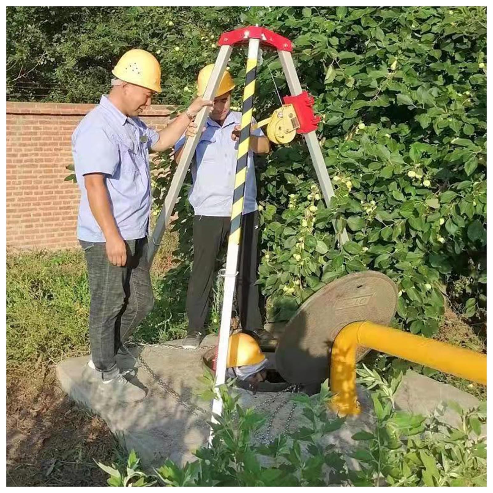 Statyw ratowniczy, kanalizacyjny statyw ratowniczy, kabel 98'/82'/65' i regulowany wspornik na nogi, sprzęt do podnoszenia studni - zawiera uprząż i torbę do przenoszenia (kolor: bez zabezpieczenia