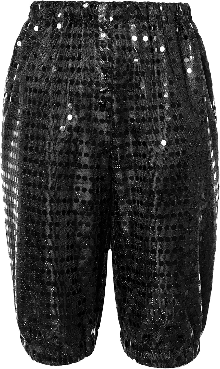 Oyolan Kids Boys Girls Basic Sequins Dance Pants Hip-hop Jazz Modern Street Stage Solo Competition Outfits
