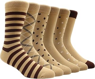 Mens Dress Socks, Pattern Funny Casual Socks Pack, Colorful Striped Cotton Socks Size 10-13