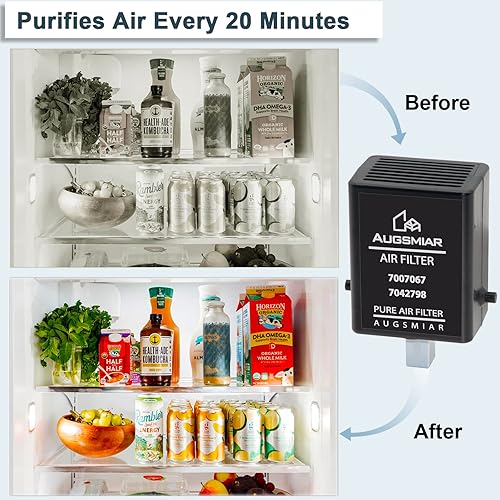 Miniatura 3 de Paquete de 2 cartuchos de purificación de aire 7042798, 7007067 de repuesto compatibles con refrigerador Sub-Zero Reemplazo para filtro de aire