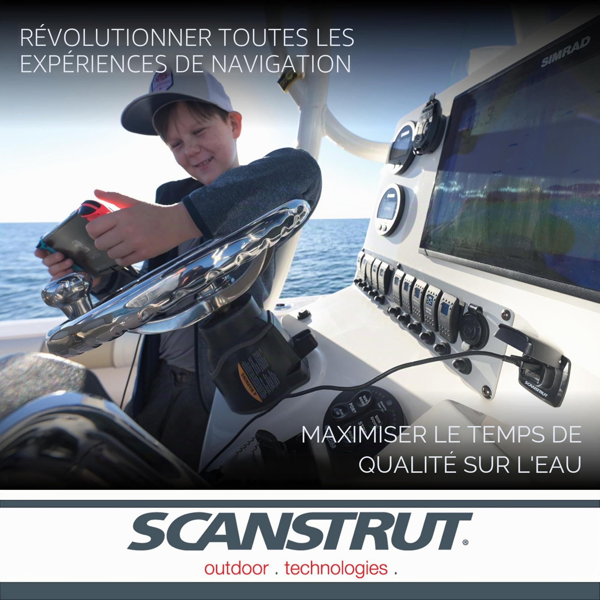 Scanstrut ROKK Flip Pro Chargeur USB – IPX4 étanche Double Port de Charge Rapide USB-A et USB-C | Prise d'alimentation Marine et Camping-Car 12/24 V