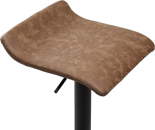 Miniatura 7 de Finnhomy Juego de 2 taburetes de bar ajustables, taburetes de bar giratorios para silla de altura de encimera de cocina, marrón retro