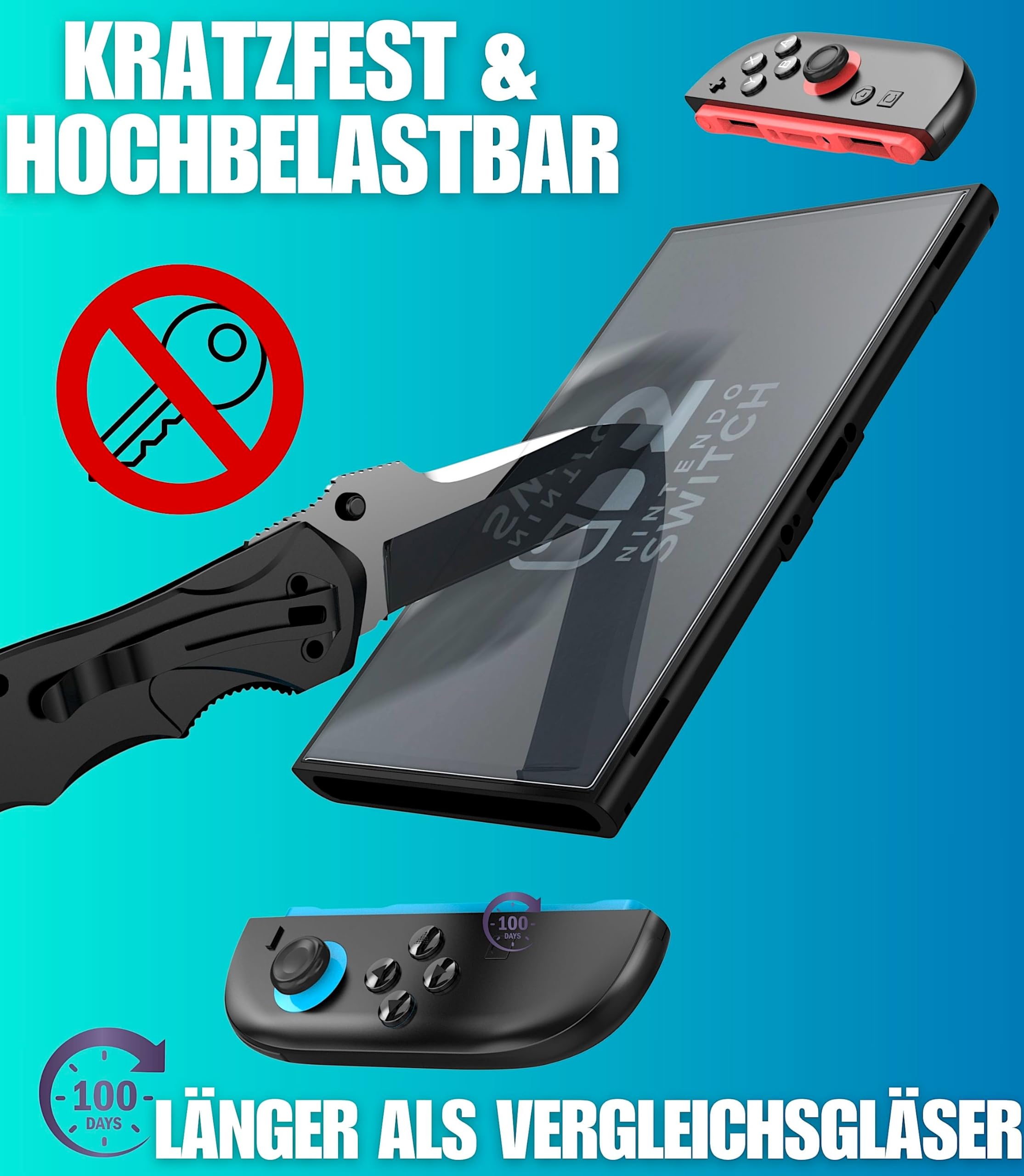 XeloTech Panzerglas für Nintendo Switch 2 (Modell 2025) – 9H Displayschutzfolie, Kratzfest & Full Coverage Schutzfolie, 2 Stück – Getestet von Gamers