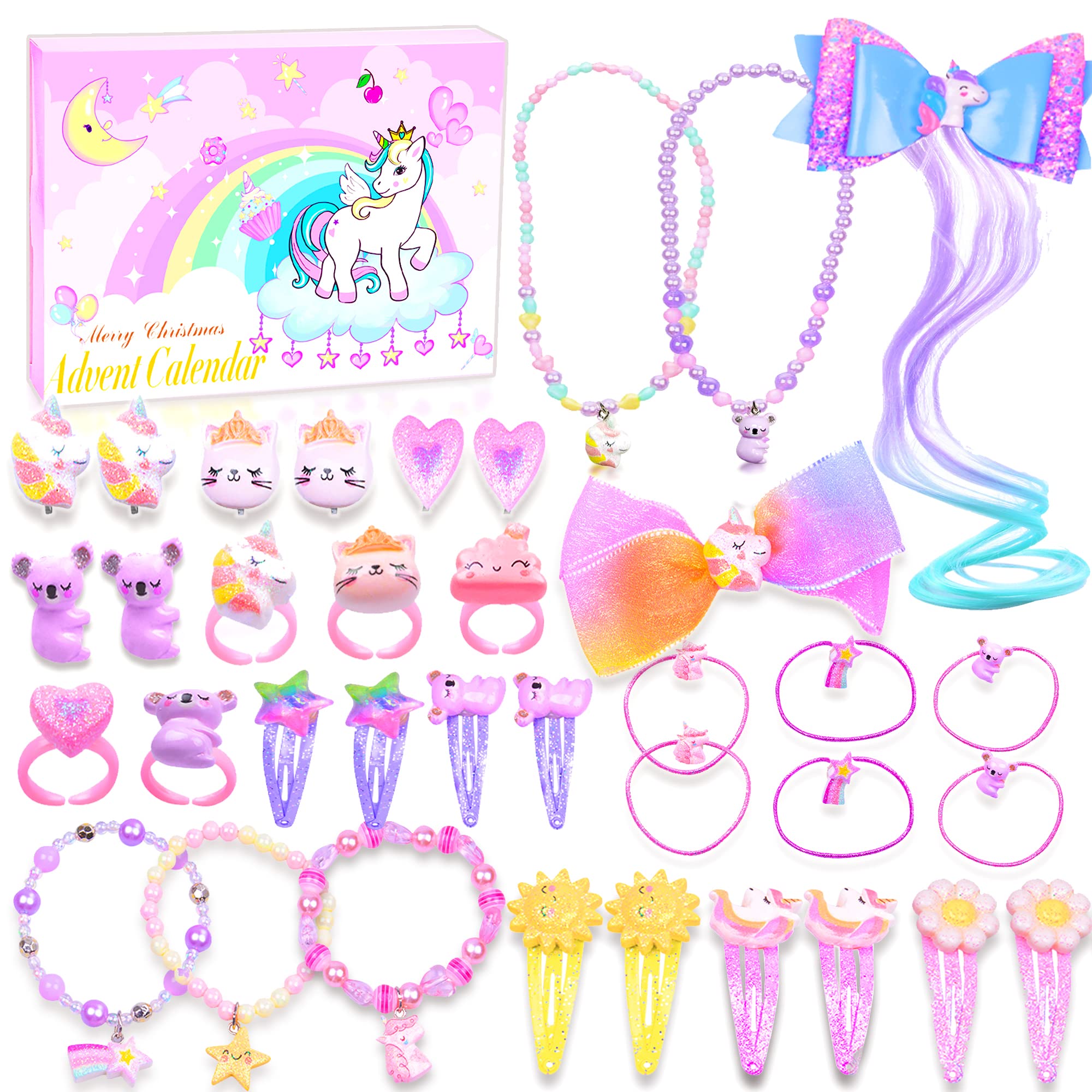 Advent Calendar 2022 Girls, SCMDOTI Christmas Advent Calendar 2022 Jewelry Kit, 24 Days Girls Christmas Countdown Calendar for Kids, Unicorn Xmas Gifts for Daughter,Niece,Granddaughter,Friends