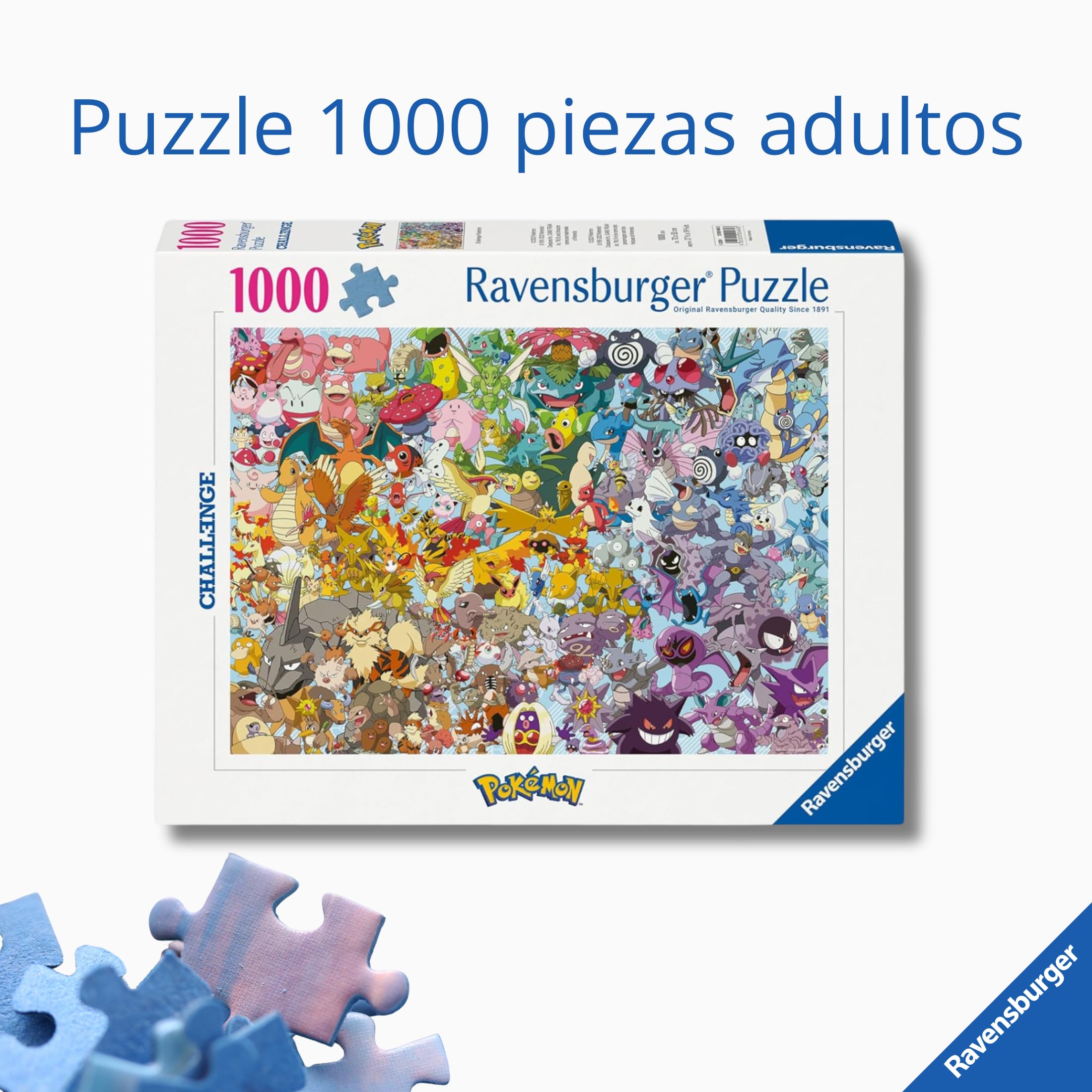 Ravensburger - Puzzle 1000 Piezas Pokemon Challenge | Puzzle Adultos | para Toda La Familia | 70x50 Cm | Rompecabezas Adultos