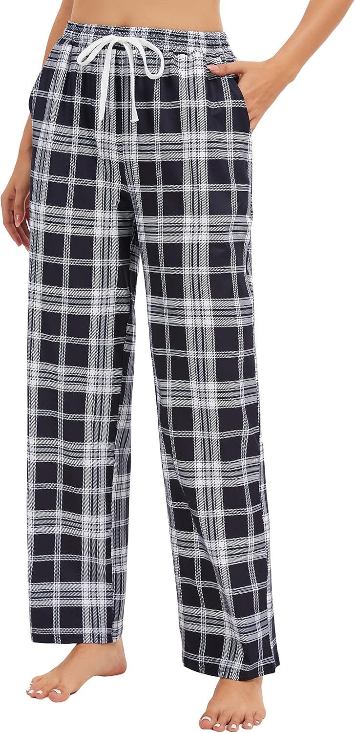 Pajama Pants Women Cotton Plaid Sleep Lounge Pj Bottoms with Pockets XS-XL - Image 2
