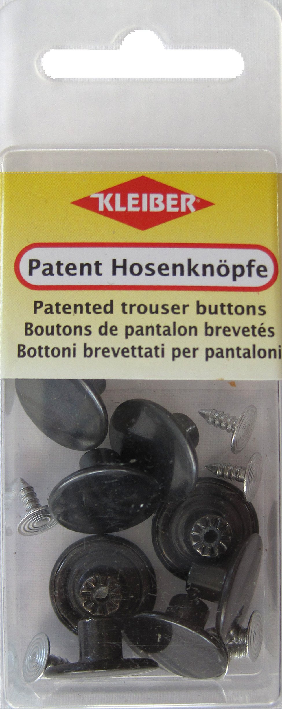 Kleiber8-Piece Patented Fastner Button, Plain Black