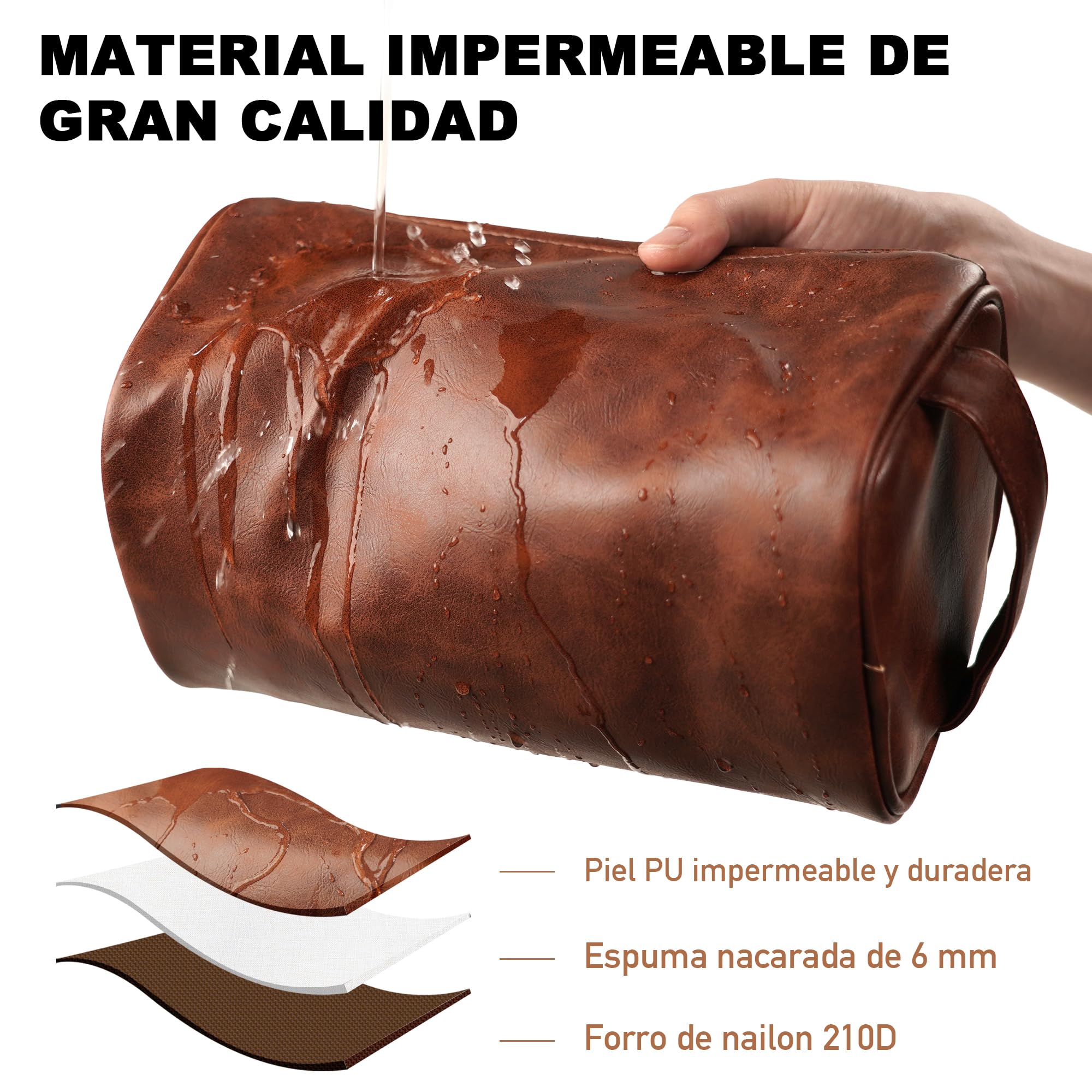 Easycosy Regalos Dia del Padre, Neceser Hombre en Piel Personalizado - Bolsa de Aseo Compacto para Viaje, Regalo para Papá, Amantes y Amigos