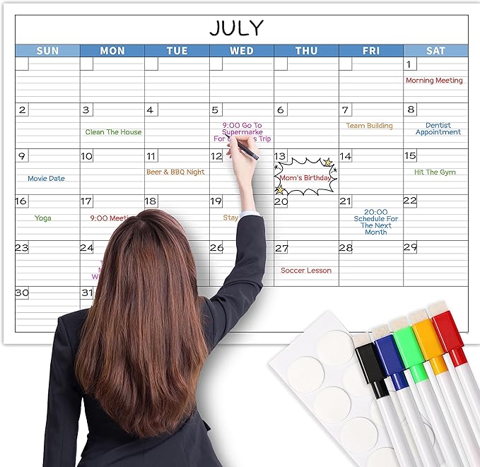 Large Dry Erase Calendar Dry Erase Calendar for Wall