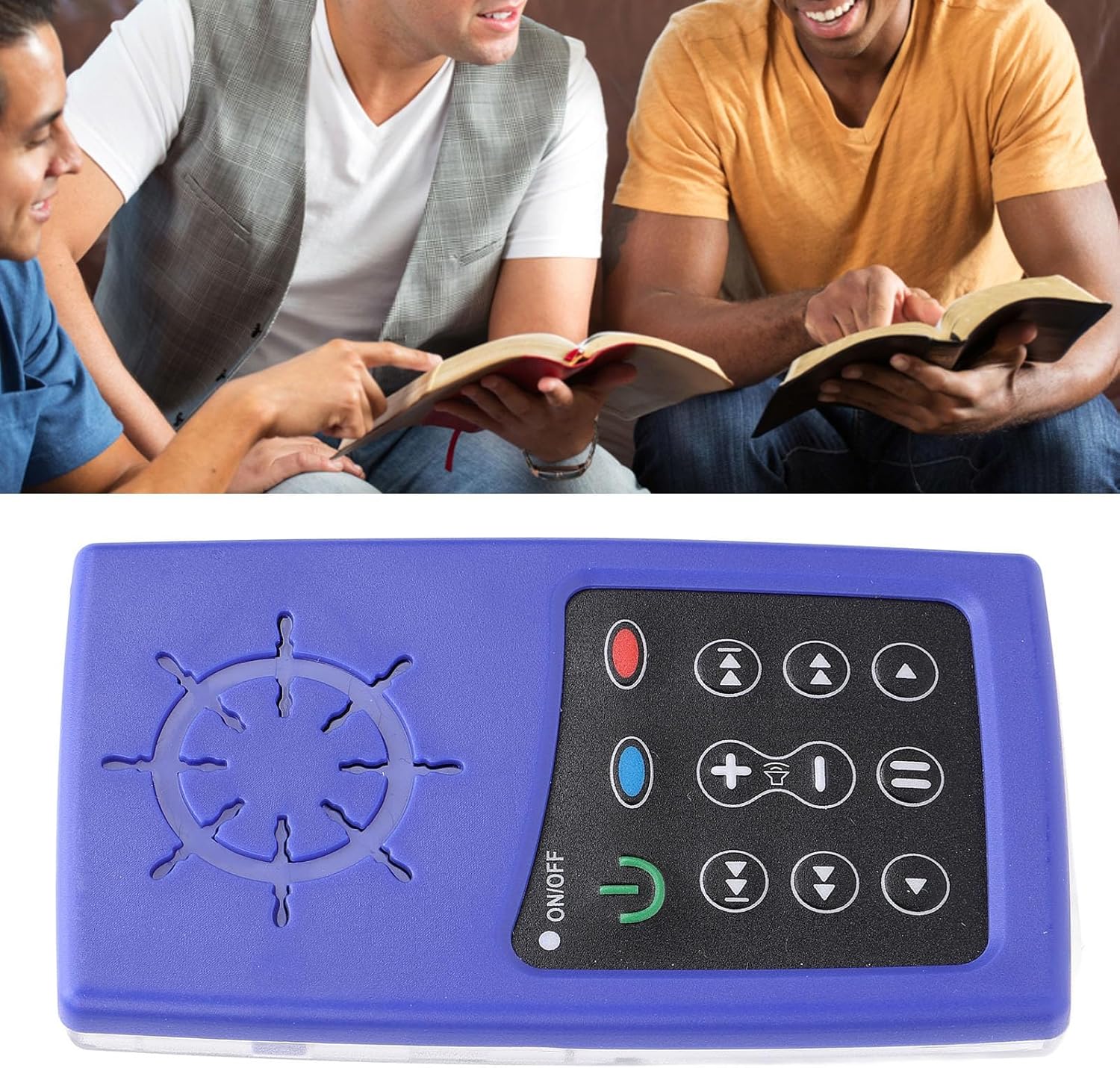 Audio Bible Player, Solar Powered Portable Bible Reader, Intelligent Memory Point Reading, Built in 4G Capacity, Electronic Bible Player for Seniors, Bible Readers (Blue)