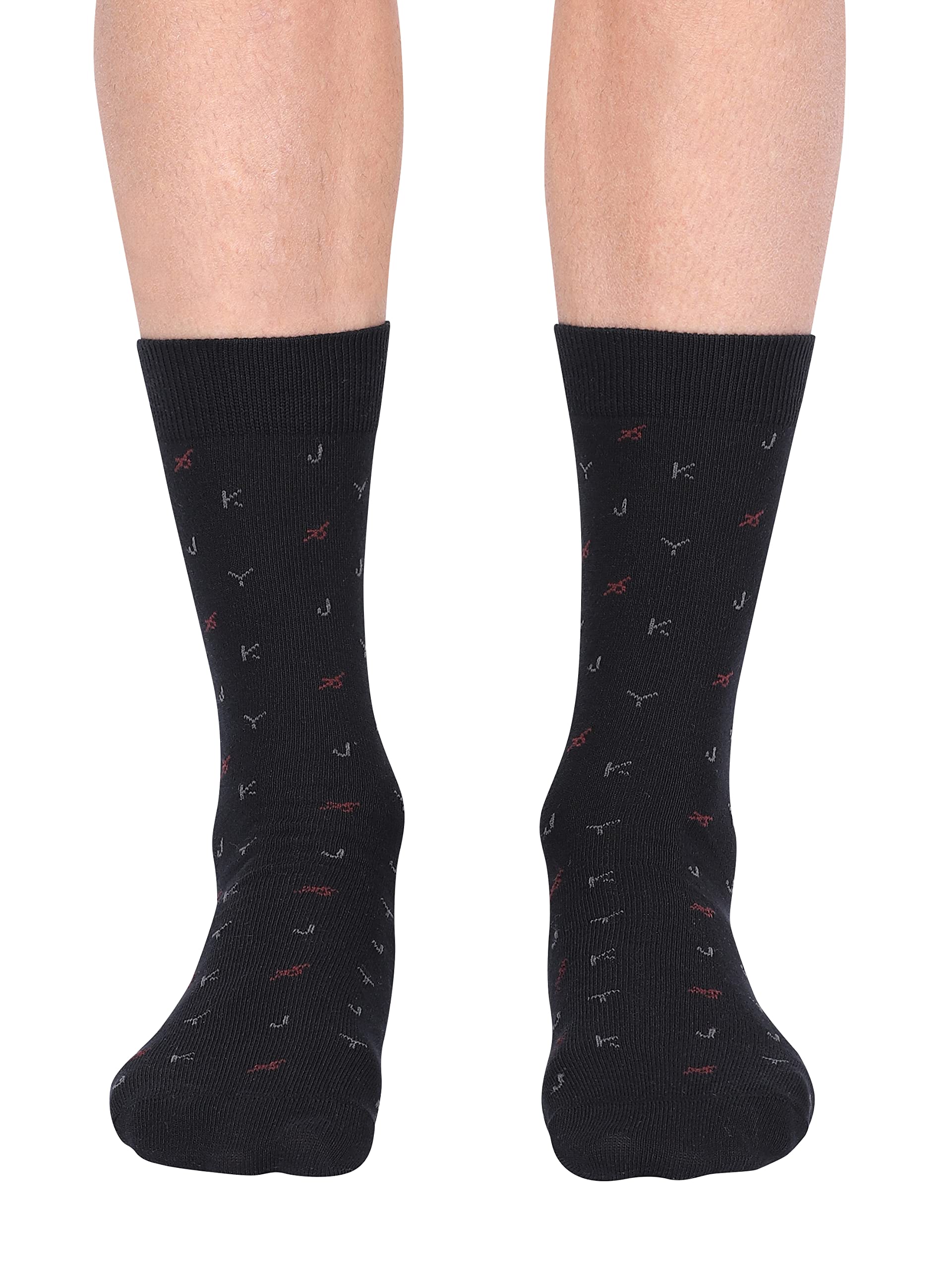 Men's Crew Cotton Socks 7016_Black Assorted_FREE SIZE-image-1