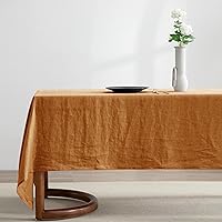 Vista 13 de EVERLY 100% Pure Linen Rectangle Tablecloths 60x84Inches for Dining,Buffet Parties,Picnic,Events,Weddings and Restaurants,Decorative Black