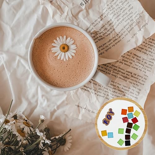 Miniatura 5 de Azulejos de mosaico de bricolaje para papá, azulejos de mosaico de vidrio de colores mixtos, posavasos para regalo del día del padre, formas