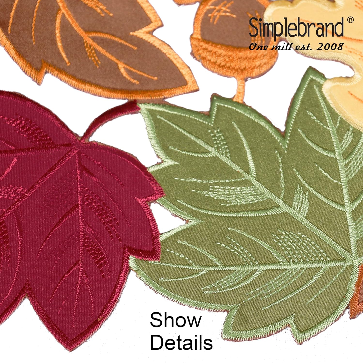 Simplebrand Fall Table Runner 108 Inches Long, Cutwork Embroidered Maple Leaves Pine Cones Autumn Thanksgiving Extra Long Runners for Dining Tables Dinner Runner Kitchen Outdoor Party, 13 x 108 Inch