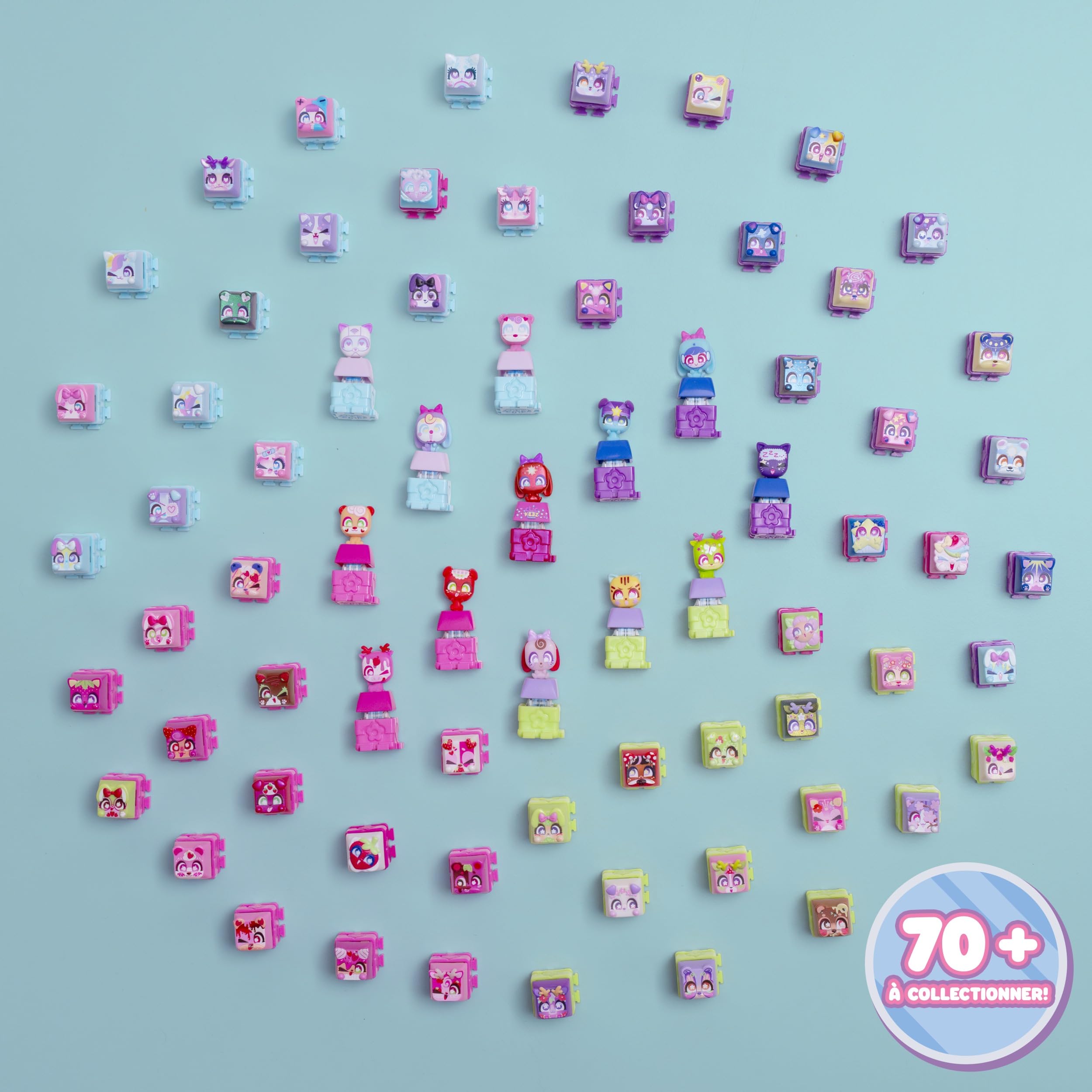 Goliath - CLICKEEZ Keyboard MegaPack - 1 Clavier + 15 Touches Keycaps Cliquables Kawaii + 1 Porte Clés - Keycaps à Clipser - 70 Personnages à Collectionner - Jouet Fidget ASMR - Idée Cadeau dès 6 Ans