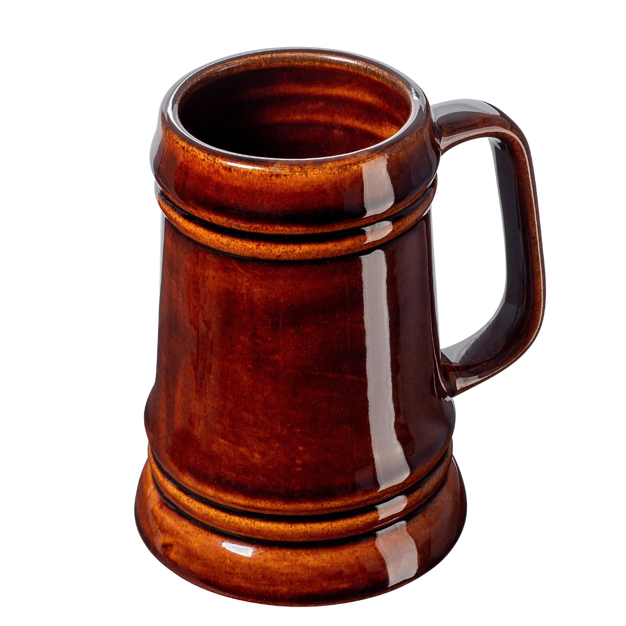 KADAX Keramikbierkrug, Bierkrug aus Keramik, Spülmaschinenfester Bierseidel mit Handlichem Griff, Steinkrug für Wein, Bier, Glühwein und Flüssig Honig (4, 500ml)
