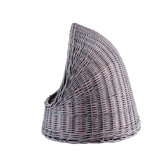 Foto 5 de 6 de e-wicker24 Alles aus Weide Caseta de mimbre ovalada para gatos, cesta para gatos de mimbre