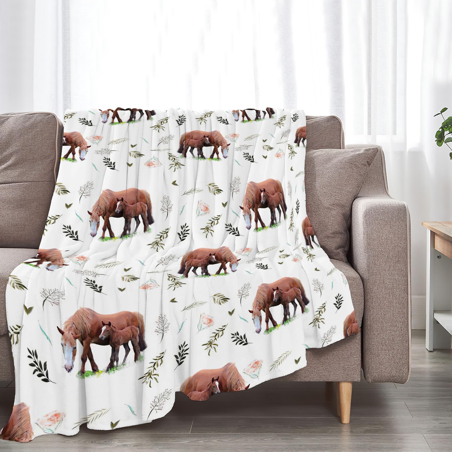 Personalized Horse Girl Quilt/Fleece Throw Blanket - Gift Idea For Girl/Horse Lovers - Give A Girl The Right Shoes