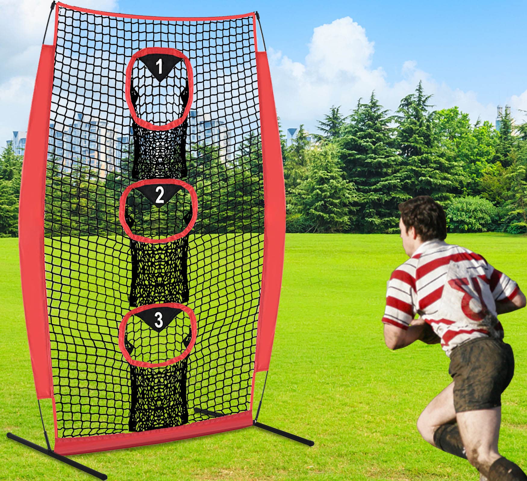 Throwing Frame Soft Toss Net Football Throwing & Kicking Net | Quarterback Accuracy ...