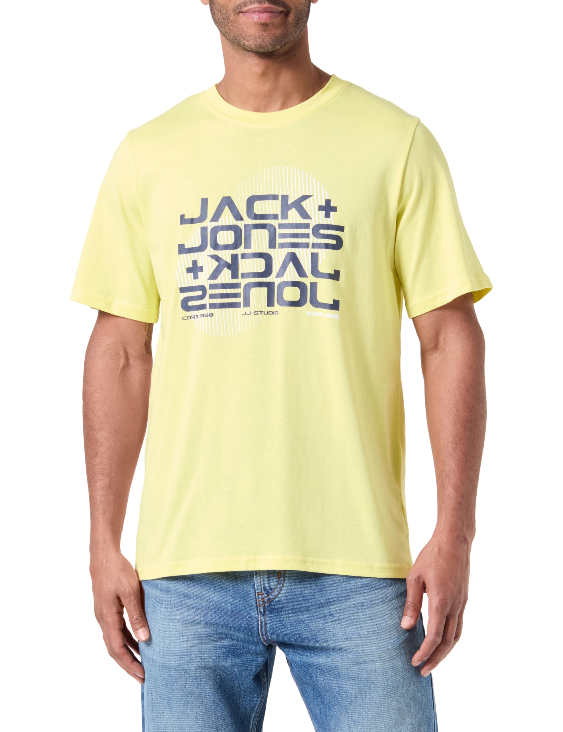 Jack & Jones Jcologo Print tee SS Crew Neck Fst Camiseta para Hombre