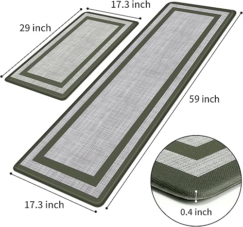 Miniatura 118 de Mattitude - 2 tapetes acolchados antifatiga, antideslizantes, impermeables, ergonómicos para estar de pie cómodamente en la cocina, suelo, oficina
