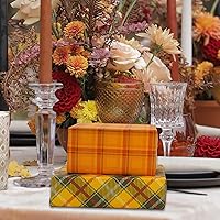 Vista 7 de Whaline 100 piezas de papel de regalo de casa de campo, color naranja y marrón, papel de regalo de granja, embalaje retro de Acción de Gracias, Pap