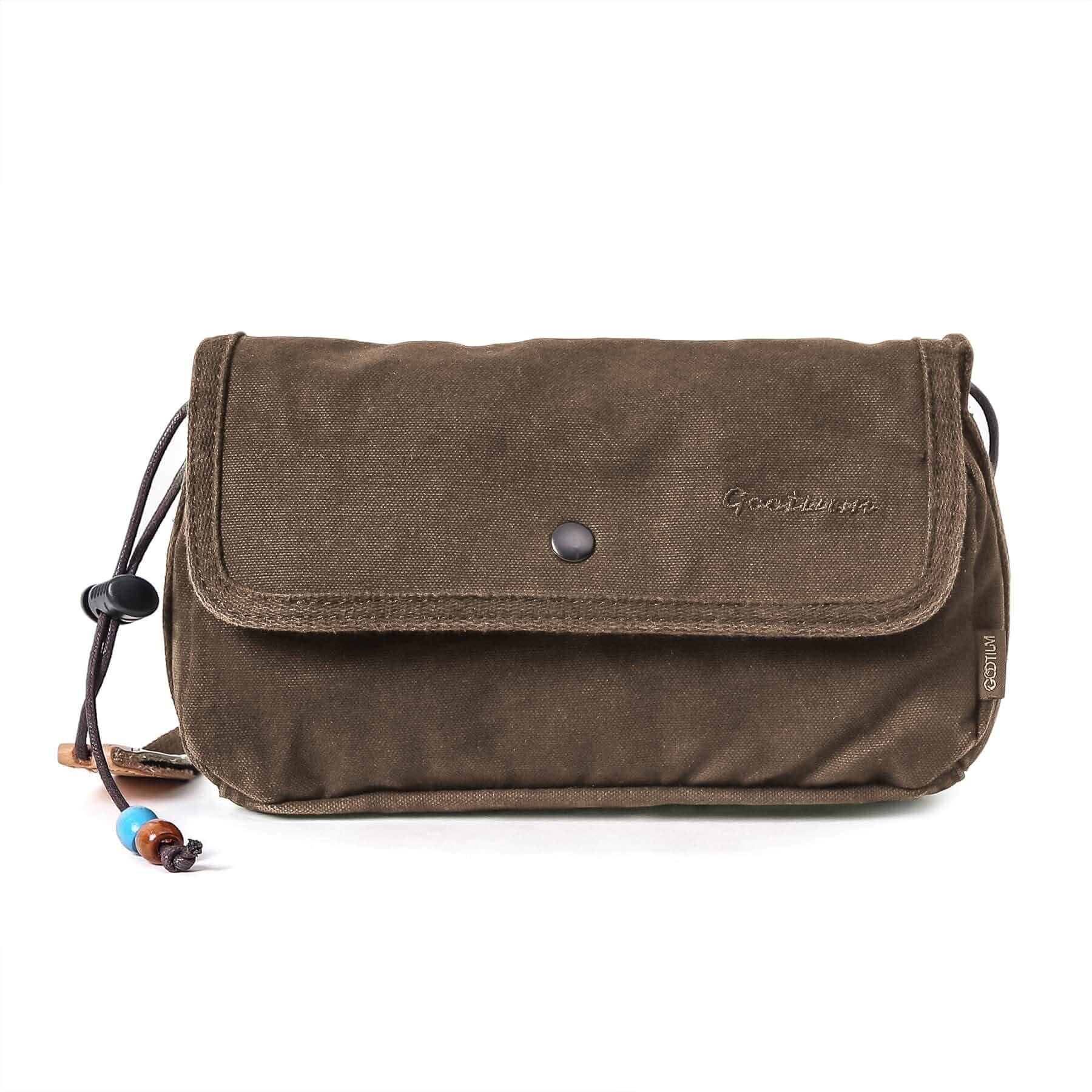 GOOTIUM Canvas Small Crossbody Purse - Flap Shoulder Bag Daily Essentials Pouch