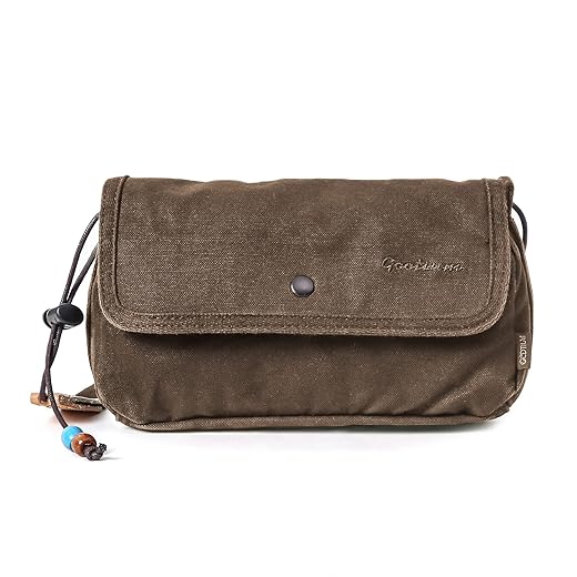 Gootium Canvas Small Crossbody Purse - Flap Shoulder Bag Daily Essentials Pouch, Umber